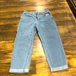 Cuffed blue jeans